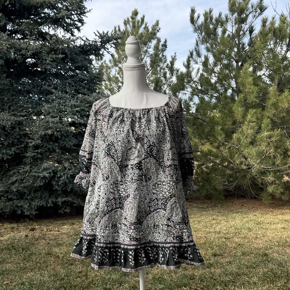 Cleobella Black and White Paisley Blouse